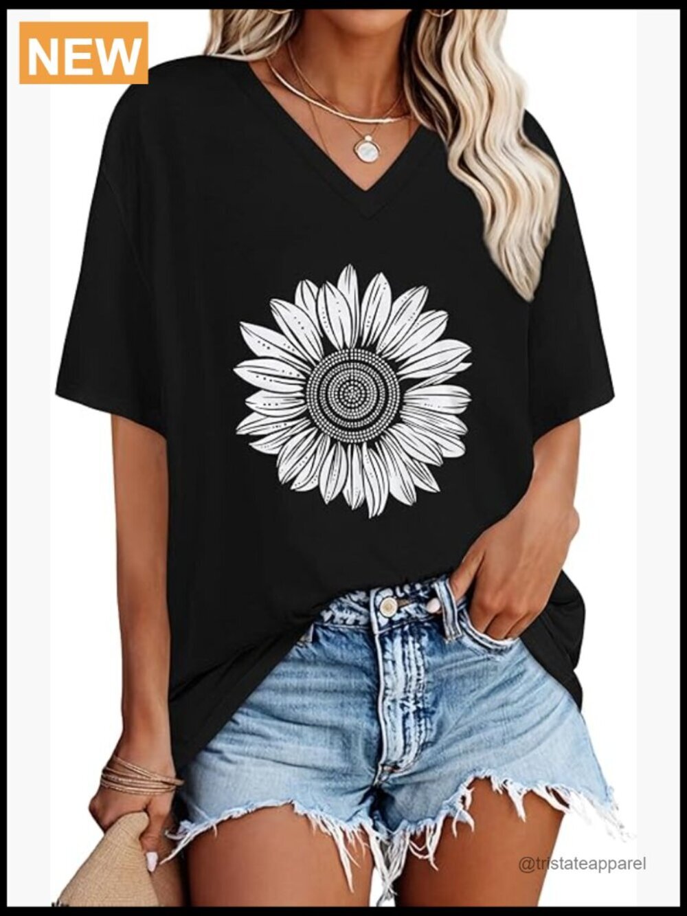 Oversized V-Neck Short Sleeve T-Shirt Summer Casual Loose Basic Top